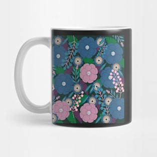 Floral garden in purple and blue Mug